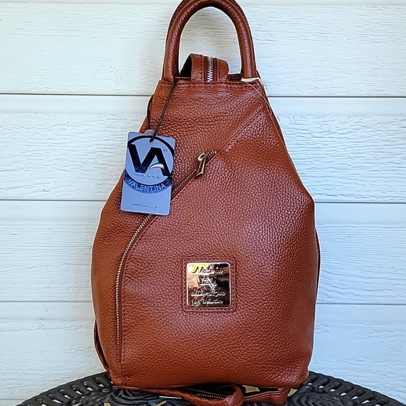 Valentina Bags Nwt Valentina Italian Pebbled Leather Convertible